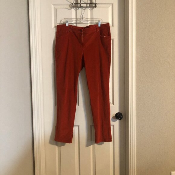 Liz Claiborne rusty orange corduroy straight leg pants size 16 - Picture 1 of 5